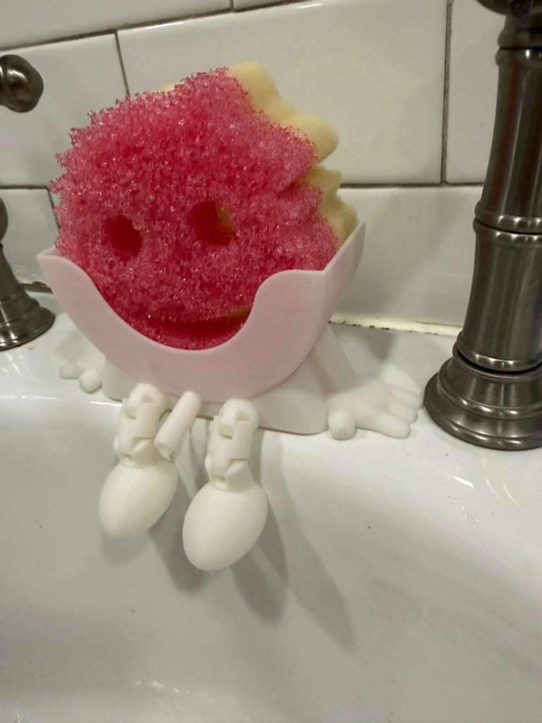 Funny Scrub Daddy Holder – 3D Printed Sponge Holder for Kitchen Sink | Cute Sink Caddy Organizer