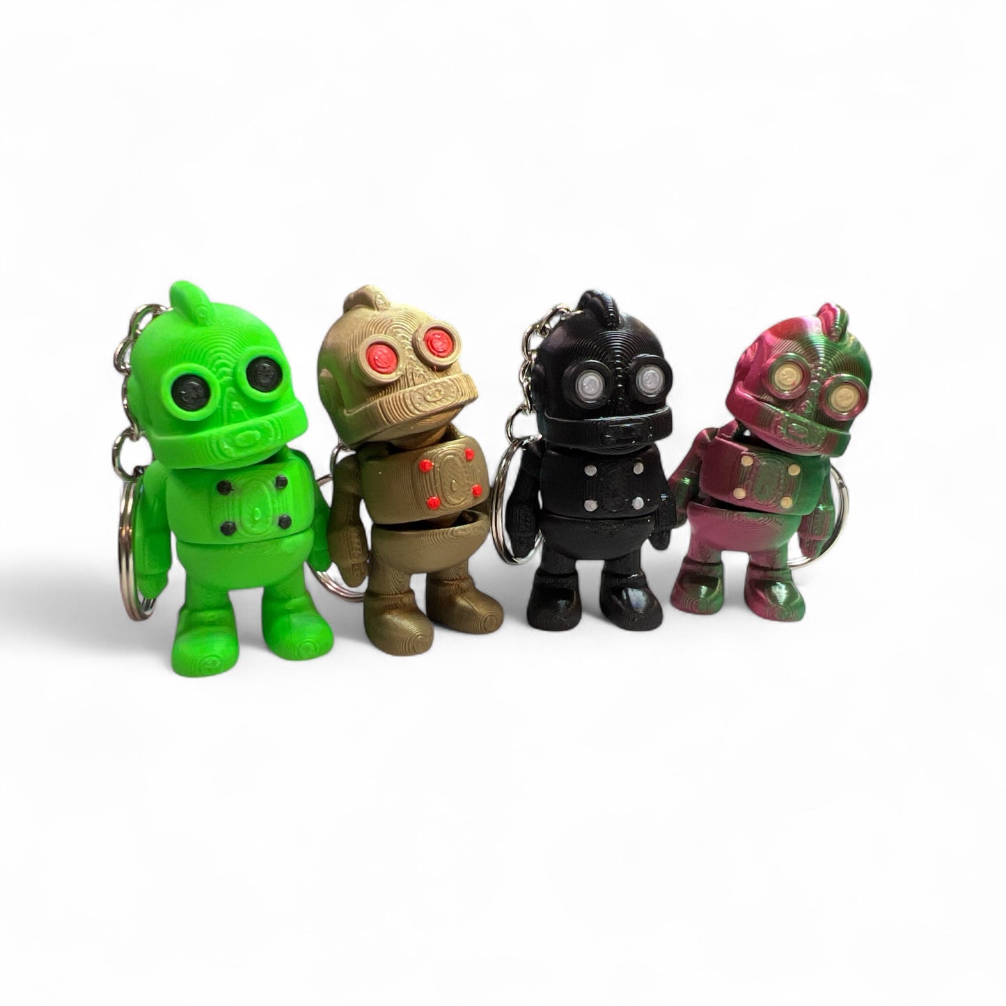 Purse Pals™ Robot Keychain Set – Cute Mini Bots – Bag Charms – Geeky Gifts – Robot Accessories – Set of 4