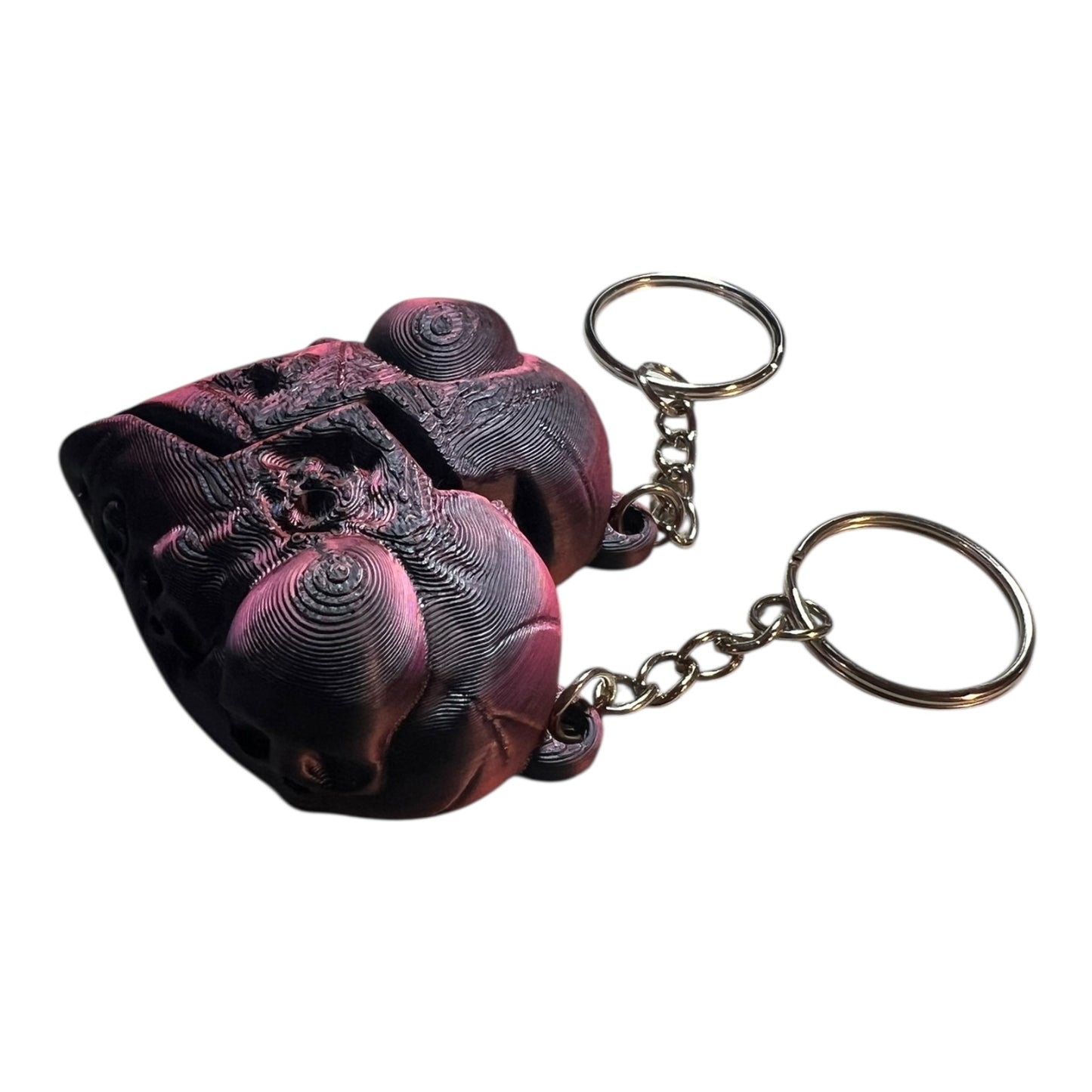 Broken Skull Heart Keychain