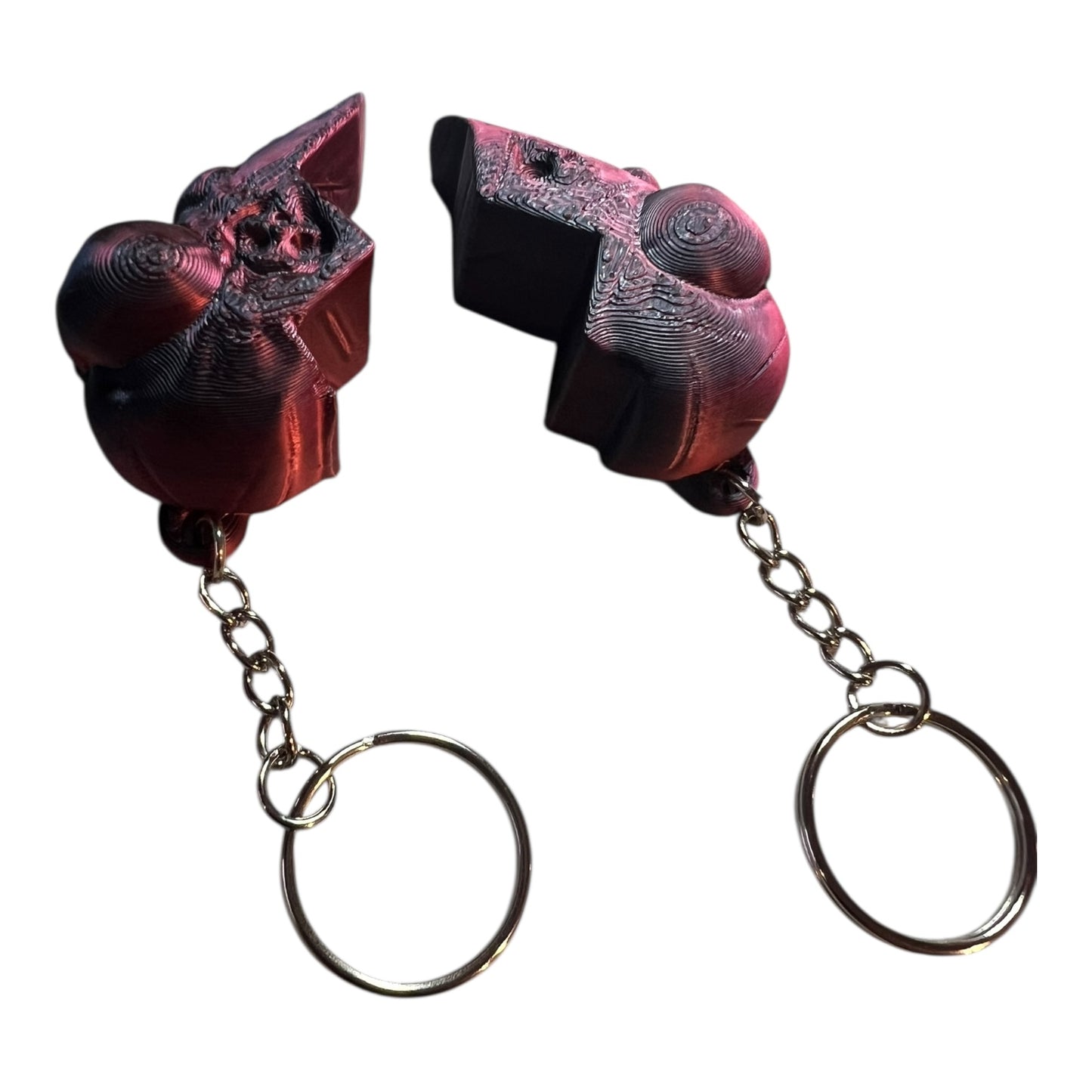 Broken Skull Heart Keychain