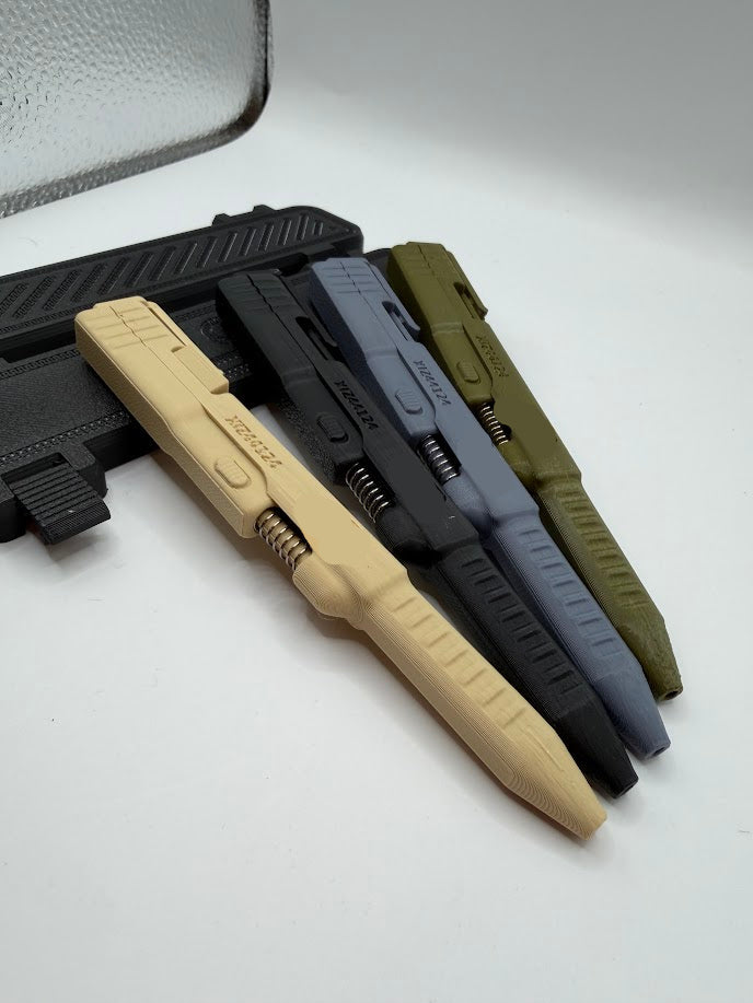 Tactical Style 3D-Printed Pen — Pocket Pen with Protective Case (Tan, Black, Olive, Grey)