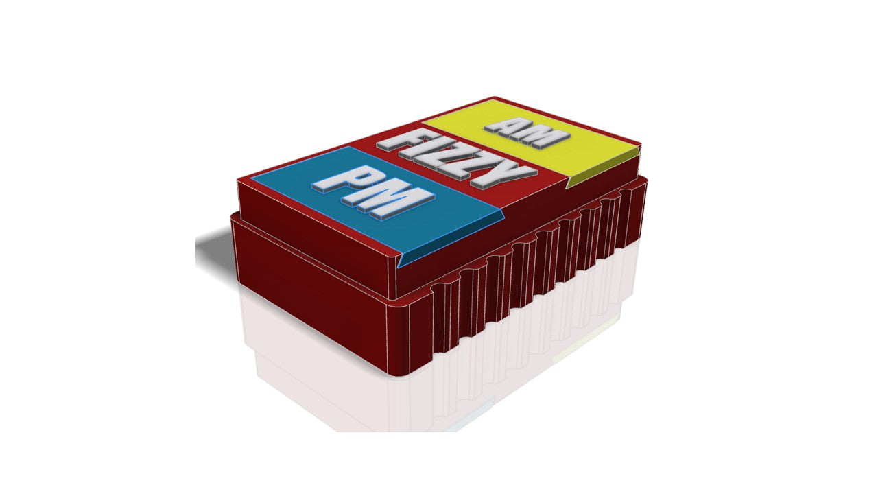 Custom Single Day Pill Organizer | Personalized AM/PM Medication Box with Sliding Lids