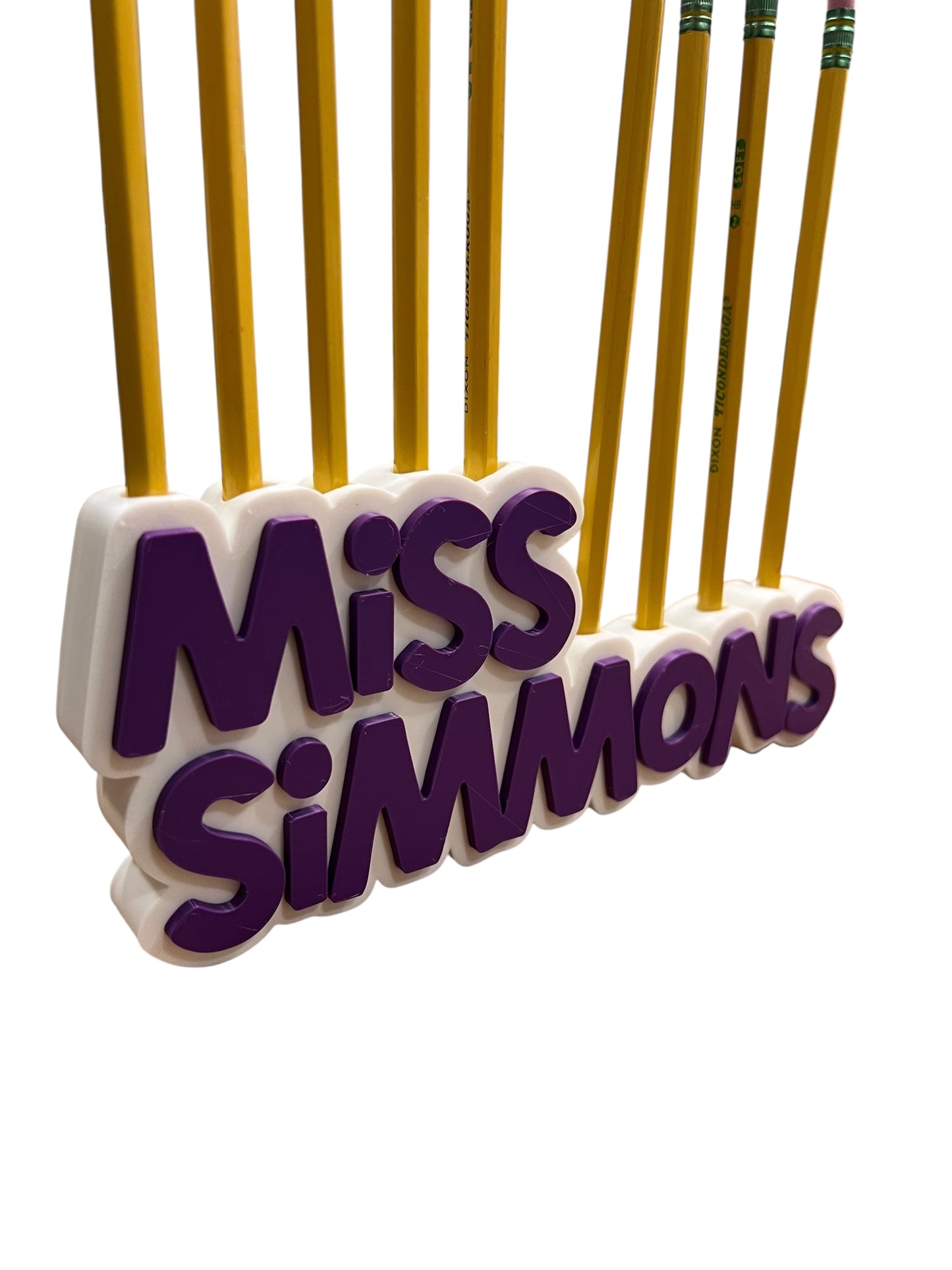 Custom Teacher Desk Nameplate – Personalized Pencil Holder with Name