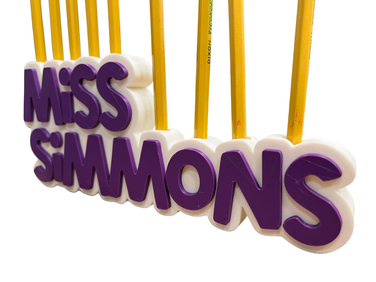 Custom Teacher Desk Nameplate – Personalized Pencil Holder with Name