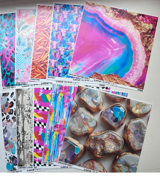 10 Pack of Random Small Vinyl Sheets – 6" x 6"