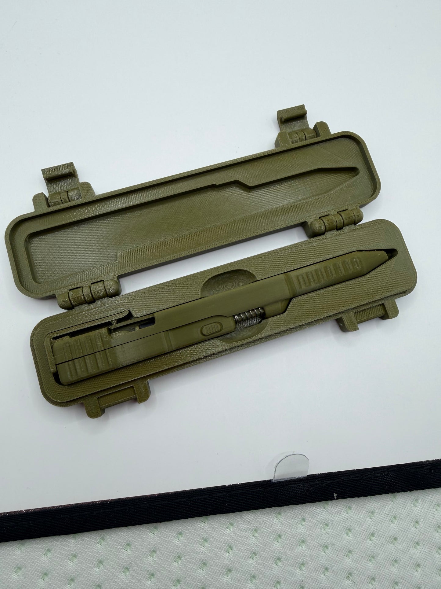 US Army Military-Style Click Pen with 3D Printed OD Green Case