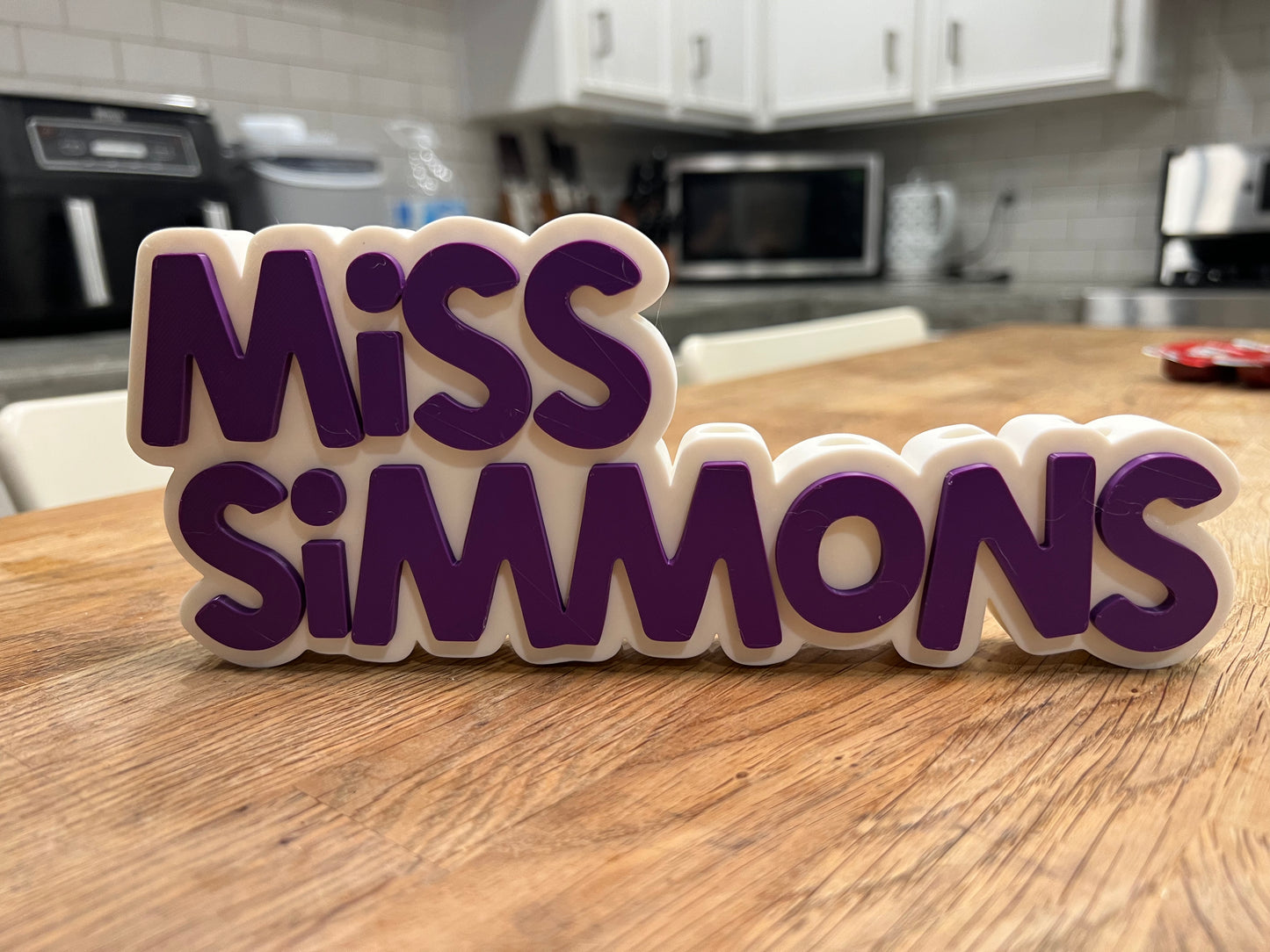 Custom Teacher Desk Nameplate – Personalized Pencil Holder with Name