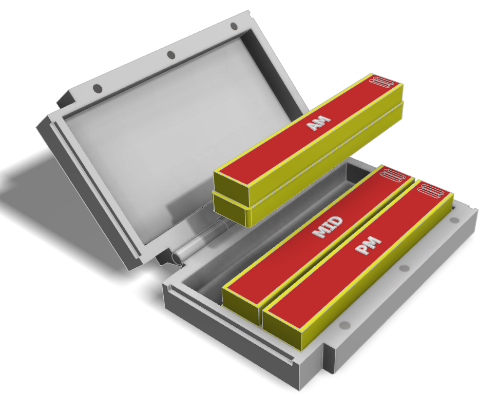 Daily Pill Organizer Case – AM, MID & PM Medication Storage Box | Travel Medicine Container | Weekly Supplement Storage | Personalized Available