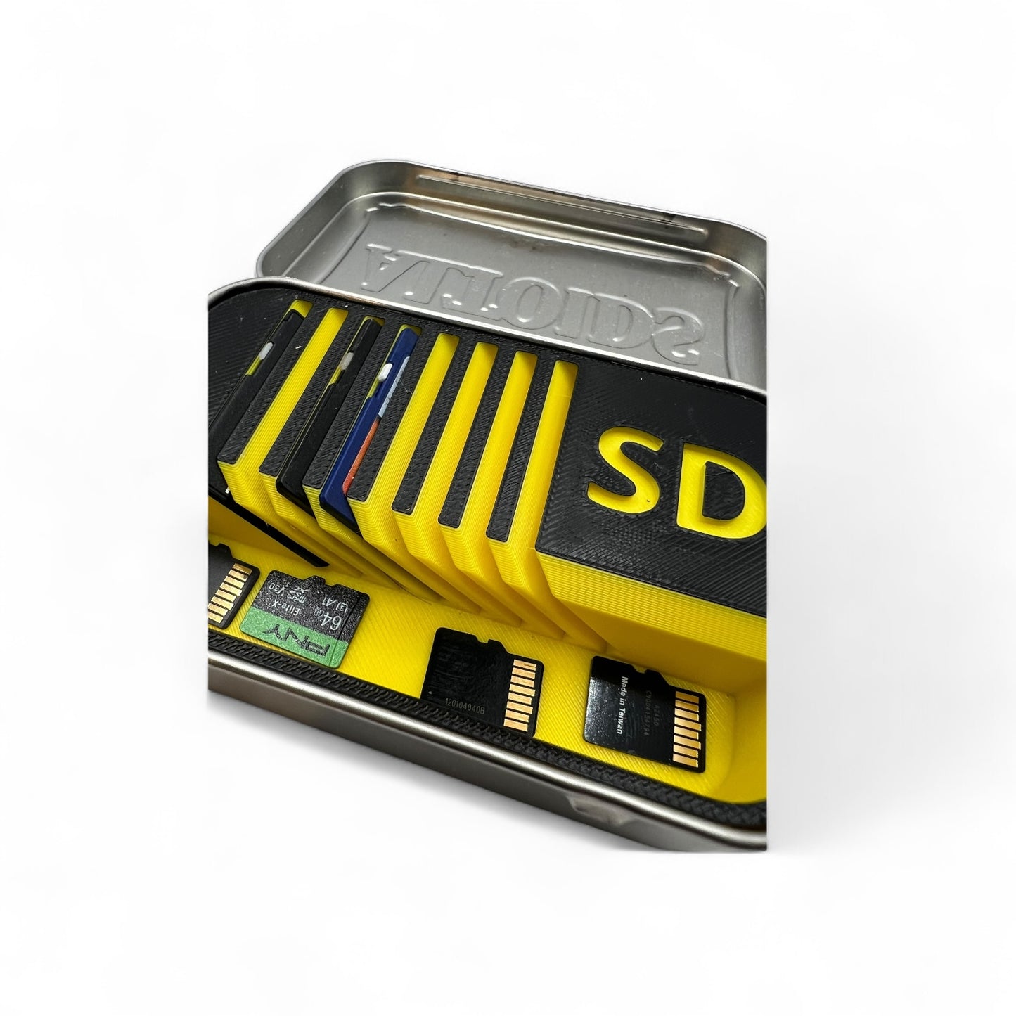 SD Card Holder for Altoids Tin – 3D Printed Organizer for MicroSD & SD Cards – Compact Storage Insert