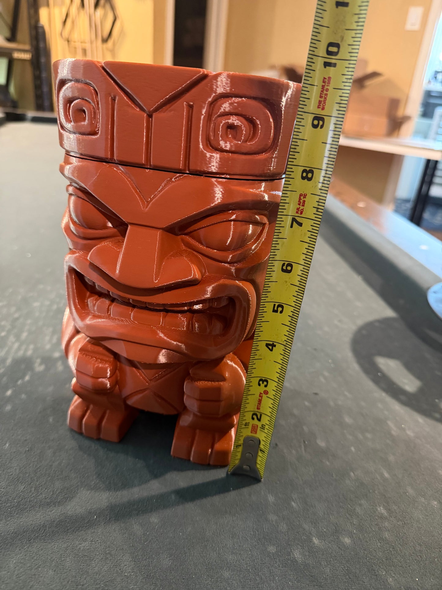 Tiki Planter with Magnetic Lid | Outdoor PETG Hidden Storage Container | Tropical Patio Decor | Poolside Tiki Bar Gift