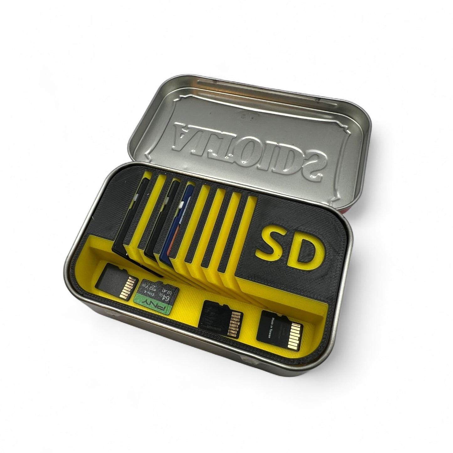 SD Card Holder for Altoids Tin – 3D Printed Organizer for MicroSD & SD Cards – Compact Storage Insert