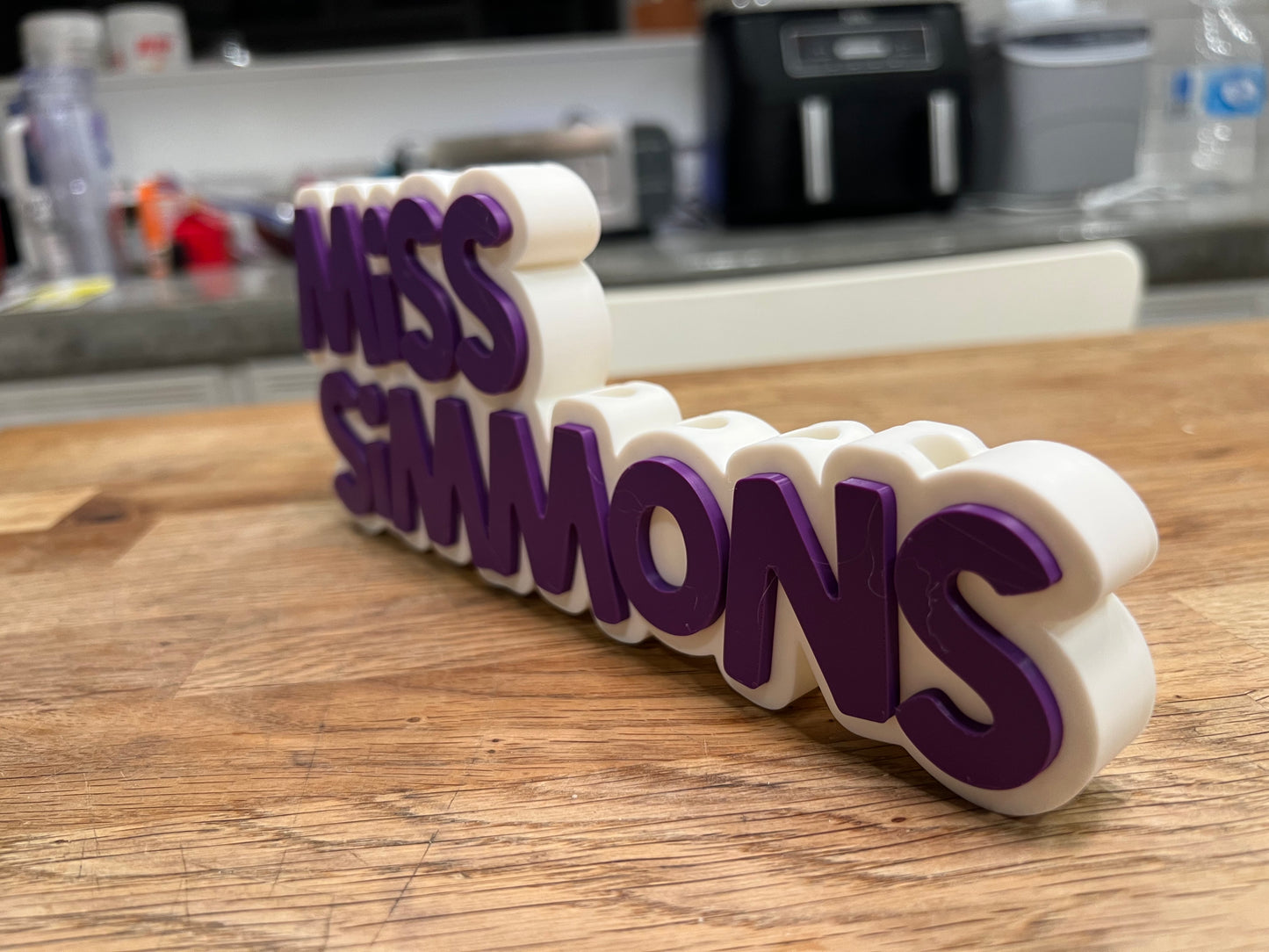 Custom Teacher Desk Nameplate – Personalized Pencil Holder with Name