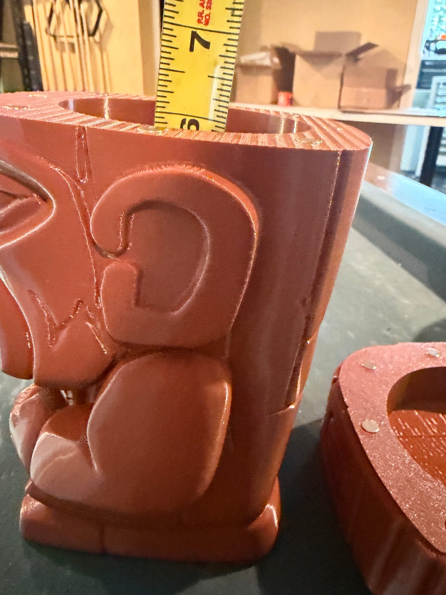 Tiki Planter with Magnetic Lid | Outdoor PETG Hidden Storage Container | Tropical Patio Decor | Poolside Tiki Bar Gift