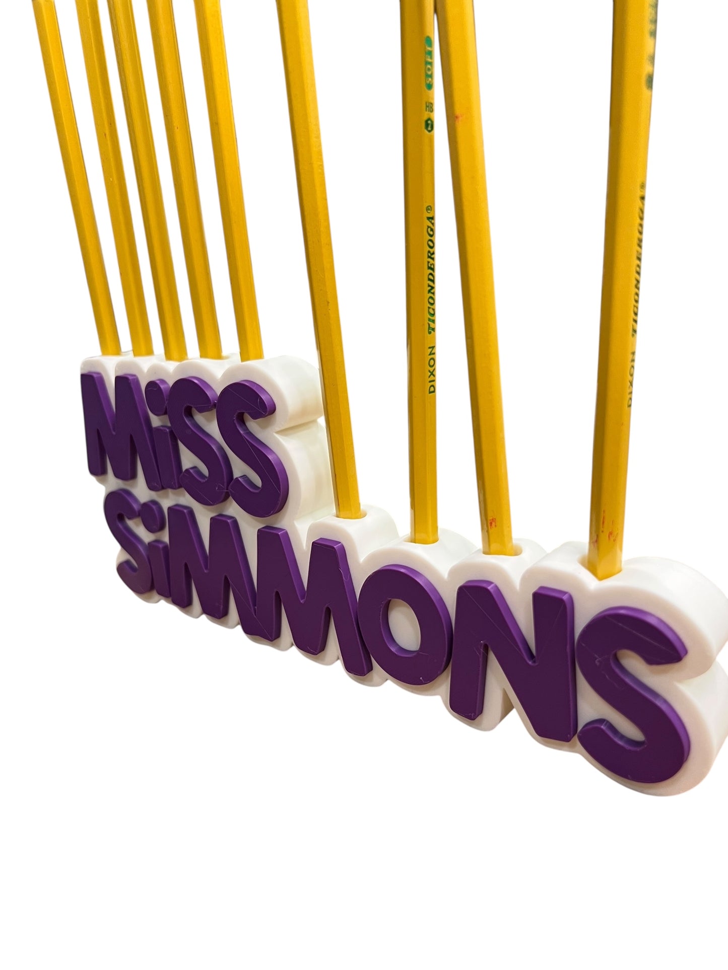 Custom Teacher Desk Nameplate – Personalized Pencil Holder with Name