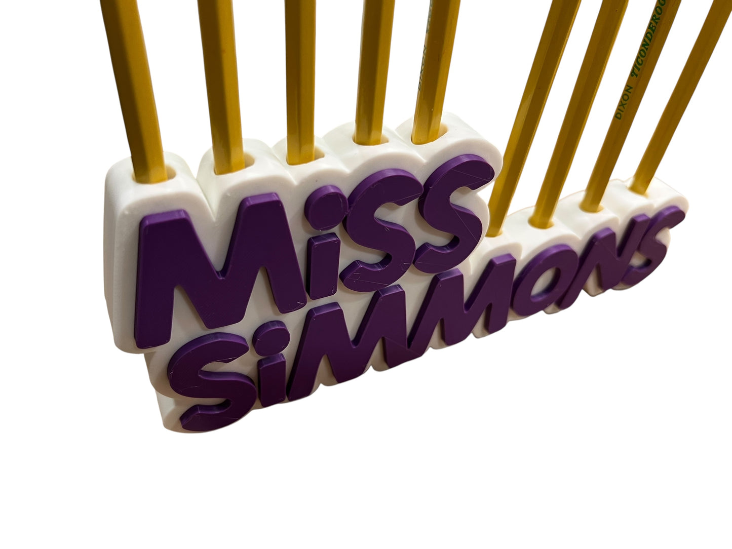 Custom Teacher Desk Nameplate – Personalized Pencil Holder with Name