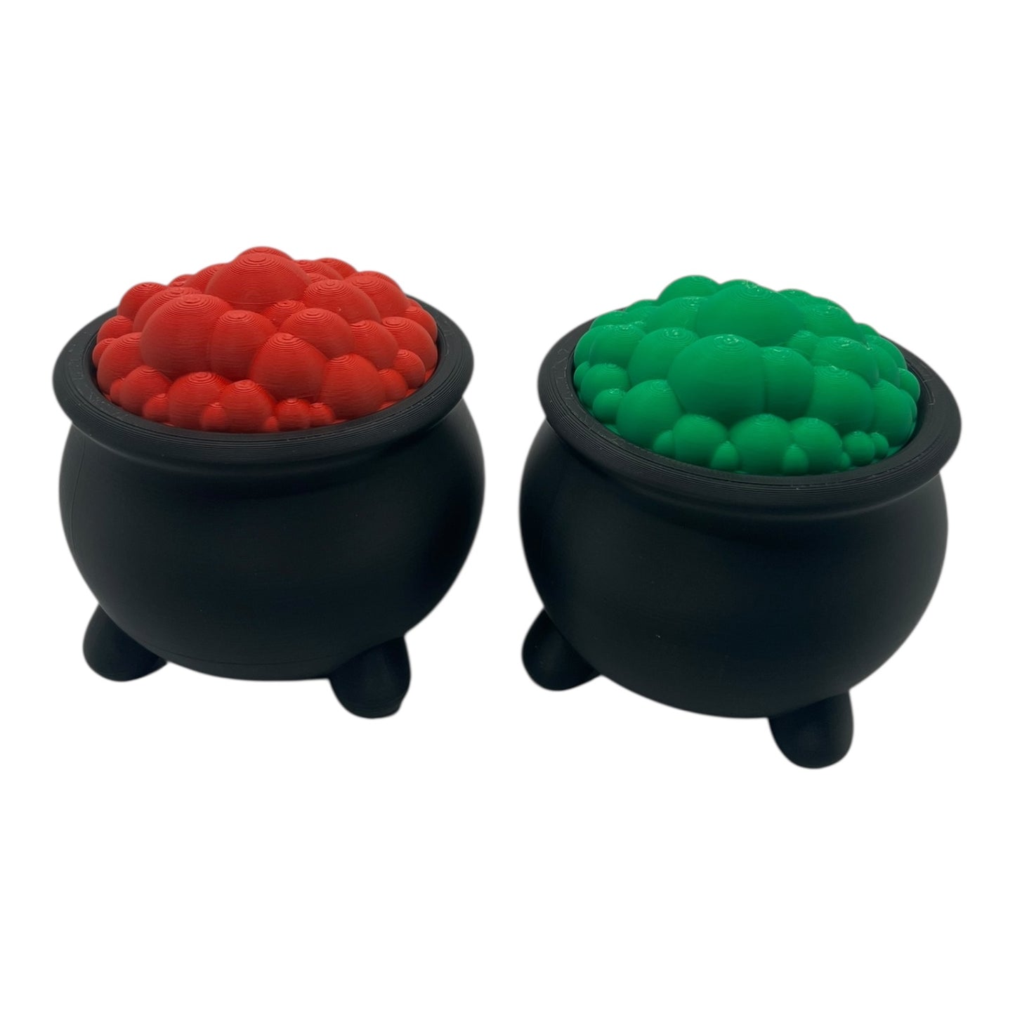 Random Mini Cauldron 10-Pack – Black with Green or Red Bubble Lid