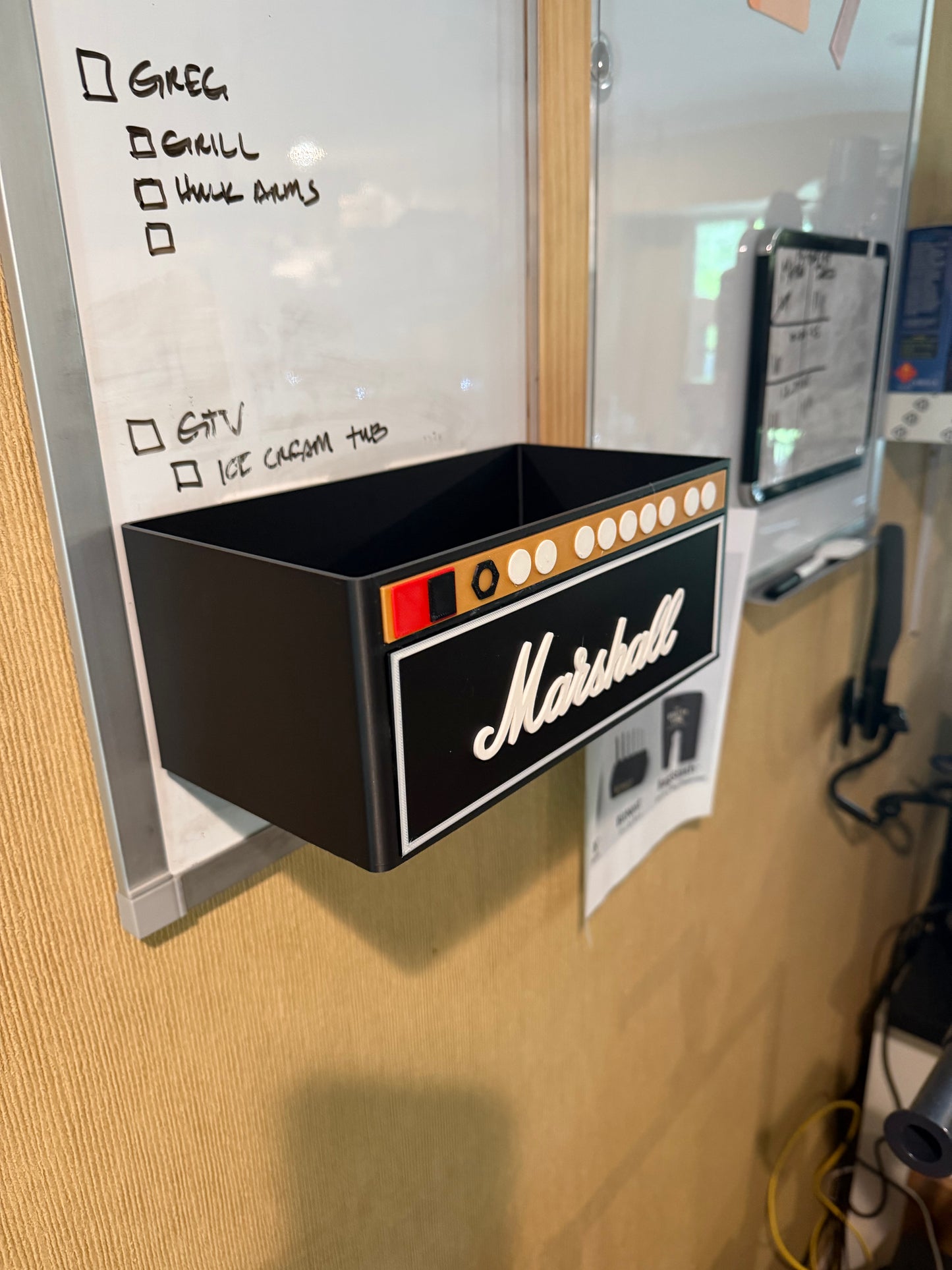 Custom Marshall whiteboard tissue holder