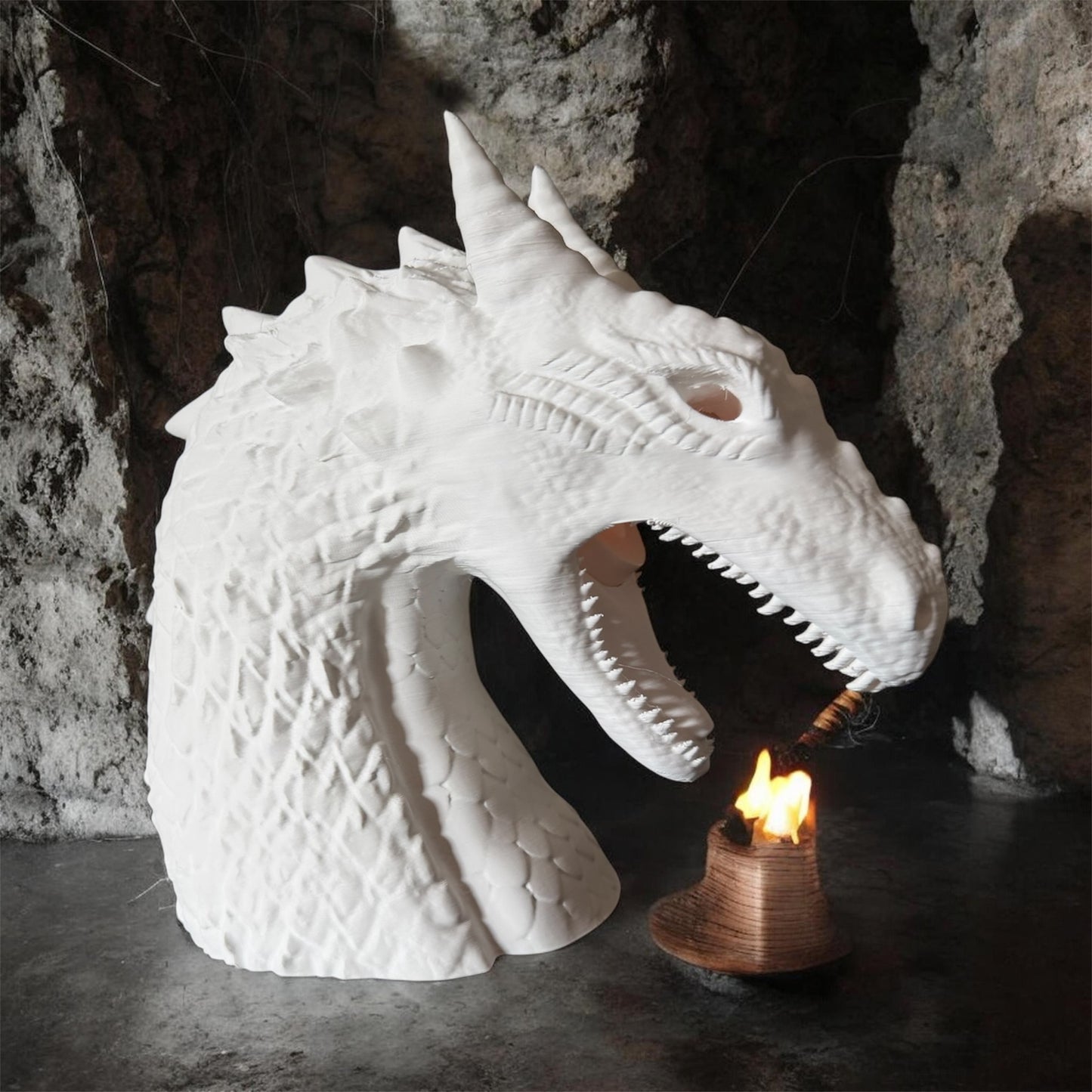 Dragon Bust Statue – Fantasy Dragon Head Display – Gothic Shelf Decor – Mythical Creature Sculpture