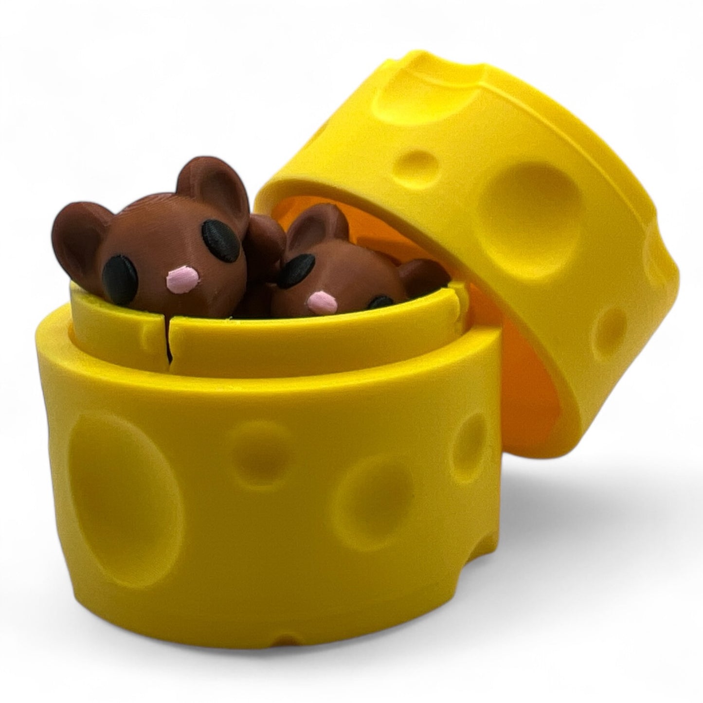 3 mice with cheese container