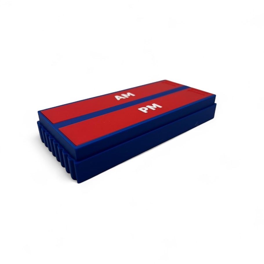 Dr. Maro 64 Pill Organizer – Retro Game Cartridge Medicine Box | Modular AM PM Weekly Storage | 3D Printed 6 4-Inspired Design