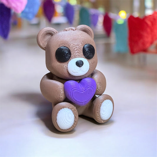 Teddy Bear Heart Buddy – Mini Valentine Figure