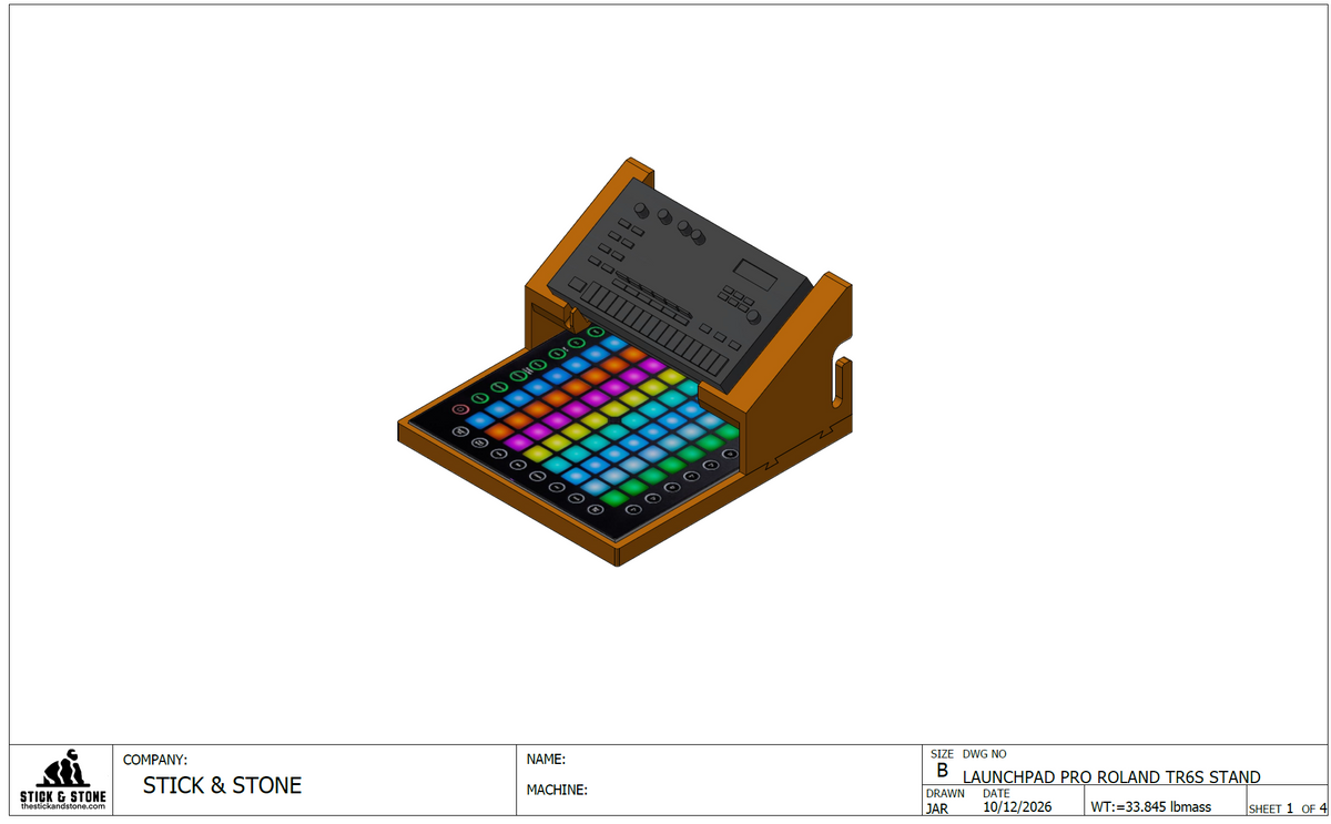 launchpad pro and roland tr8s stand