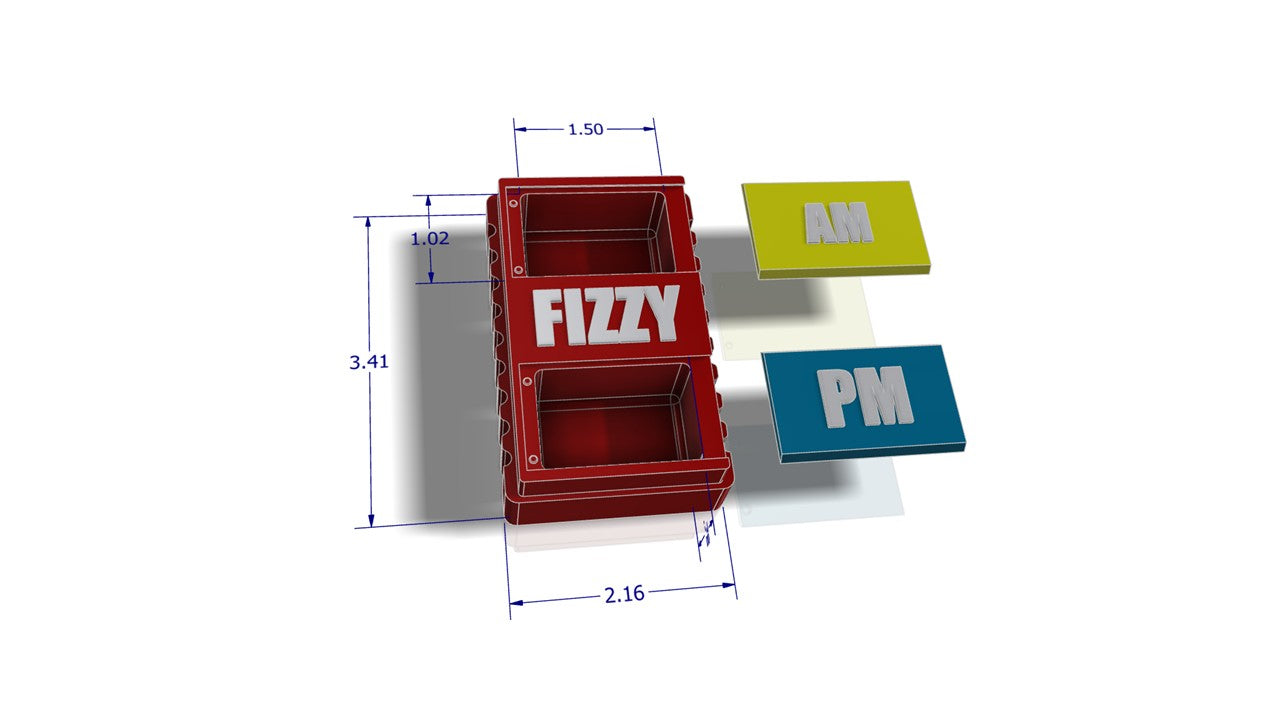 Custom Single Day Pill Organizer | Personalized AM/PM Medication Box with Sliding Lids