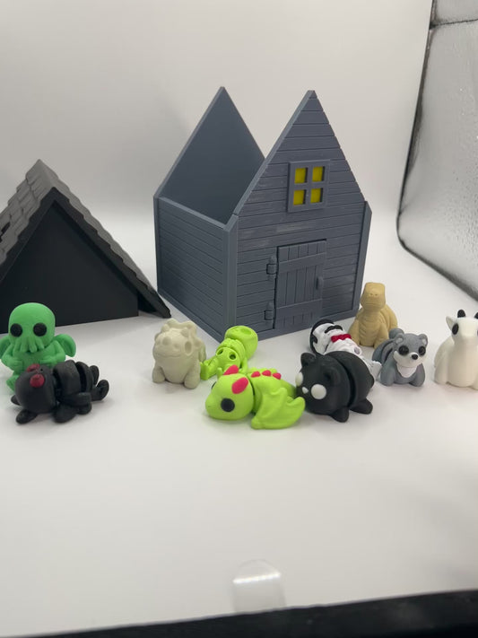 Haunted House Collectible Set with 10 Mini Monsters – Spooky Cute Display Bundle