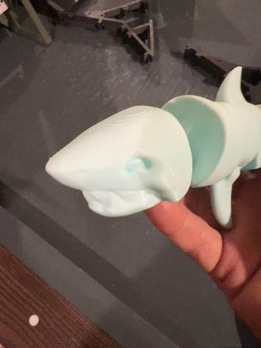 10" Articulating Shark Fidget Toy – 3D Printed Ocean Creature
